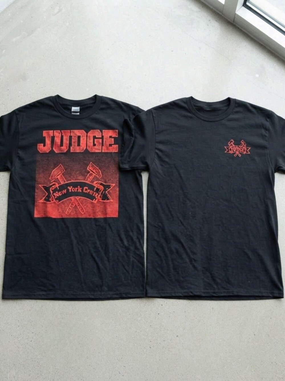 Judge New York Crew Red Graphic Black T-Shirt S-4XL